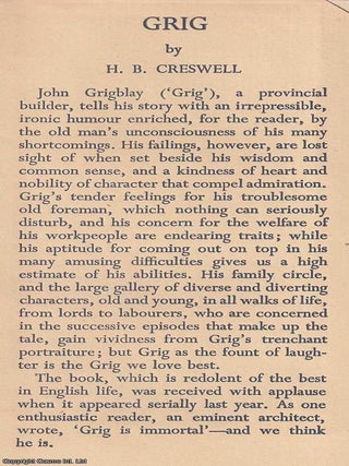Grig : Harry Cresswell's 7th novel.