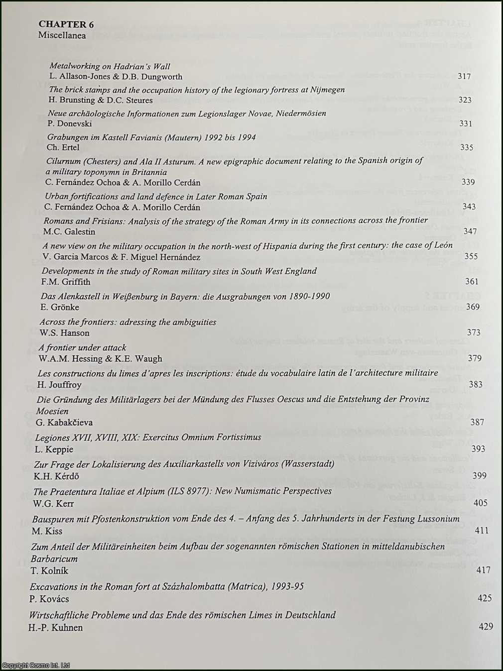 Roman Frontier Studies, 1995. Proceedings of the XVIth International ...