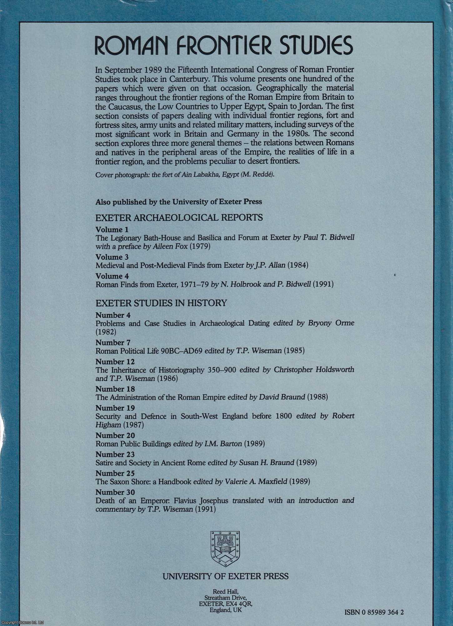 Roman Frontier Studies, 1989. Proceedings of the XVth International ...