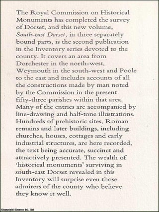 Dorset, South East, Volume 2, part 3 : An Inventory of Historical Monuments in the County of Dorset, South East. Royal Commission on Historic Monuments.