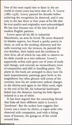 Lowry : An illustrated survey of Lowry’s life and work.