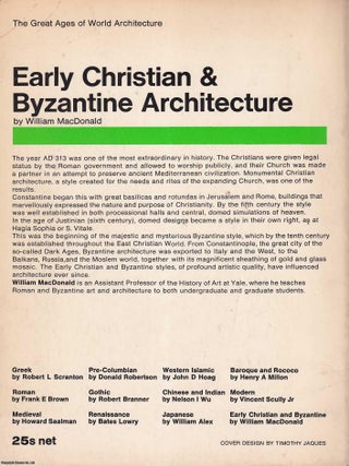Early Christian & Byzantine Architecture : The Great Ages of World Architecture.