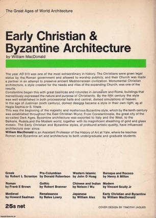 Early Christian & Byzantine Architecture : The Great Ages of World Architecture.