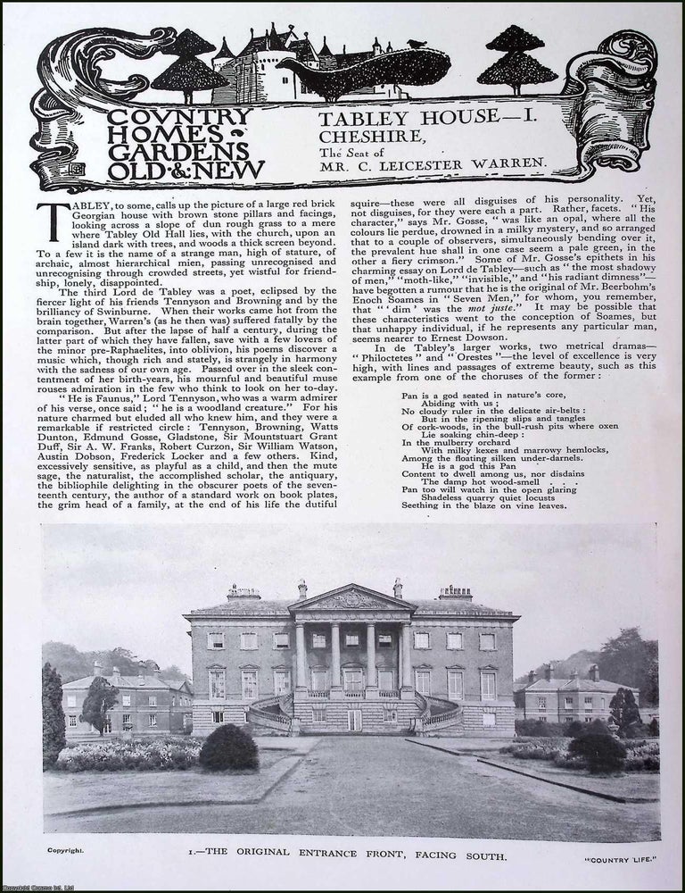 Item #520622 Tabley House, Cheshire. The Seat of Mr. C. Leicester Warren. Several pictures and...