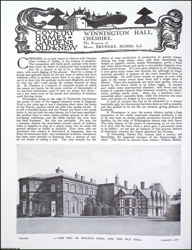 Item #520632 Winnington Hall, Cheshire. The Property of Messrs. Brunner, Mond. Several pictures...