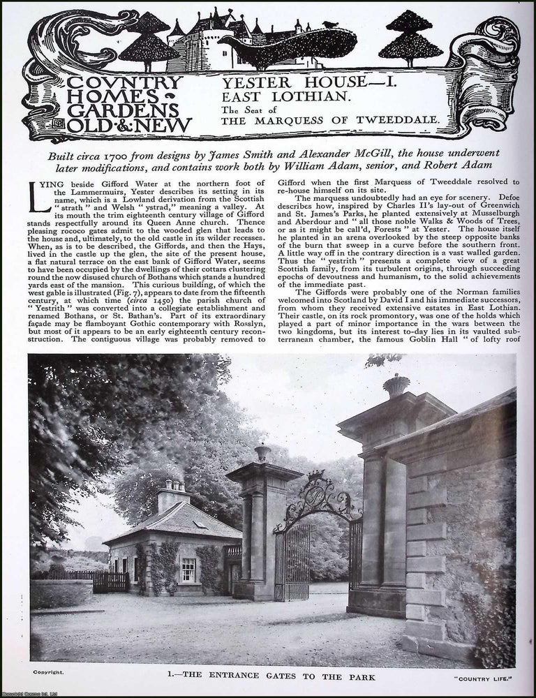 Item #520651 Yester House, East Lothian. The Seat of The Marquess of Tweeddale. Built circa 1700...
