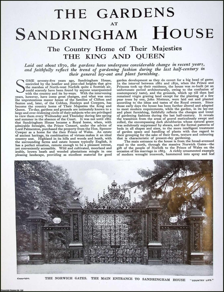 Item #520680 The Gardens at Sandringham House. The Country Home of Their Majesties, The King &...