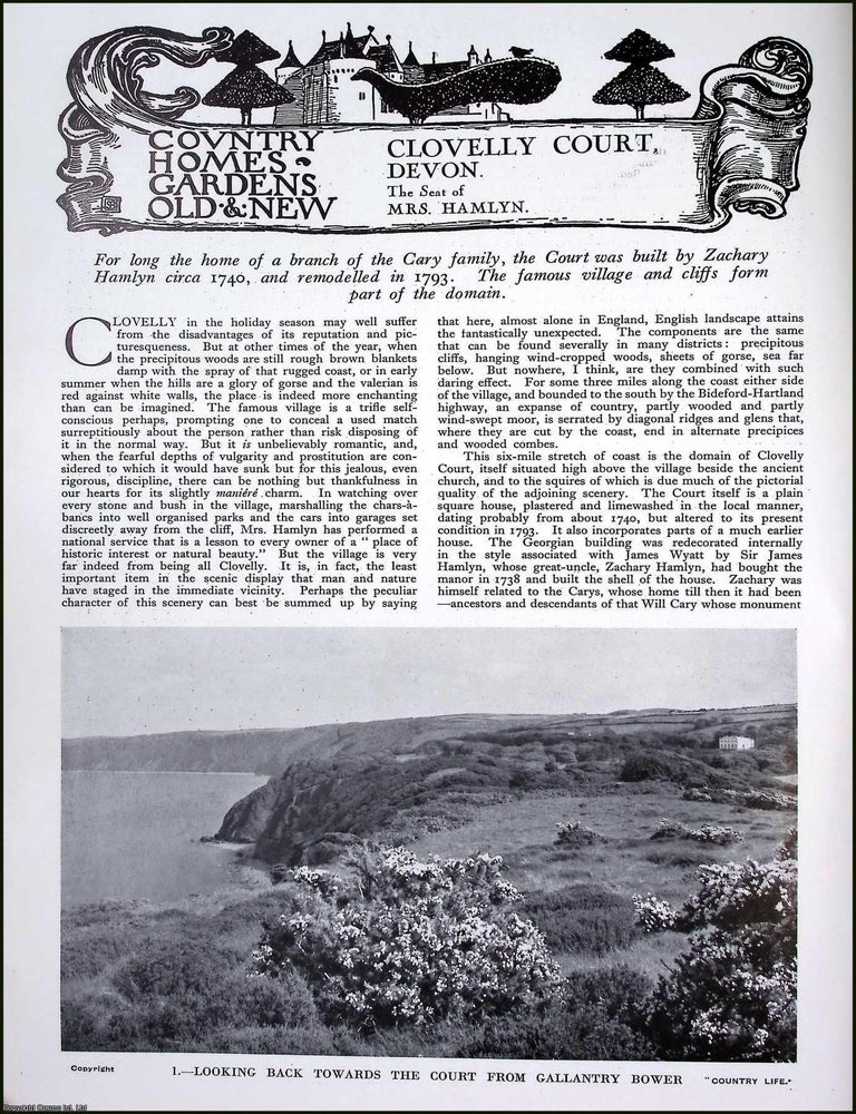 Item #520687 Clovelly Court, Devon. The Seat of Mrs. Hamlyn. Built by Zachary Hamlyn circa 1740,...