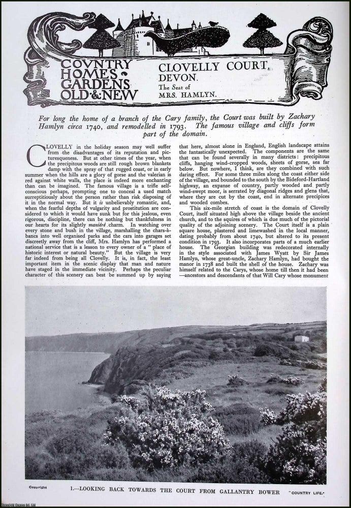 Item #520687 Clovelly Court, Devon. The Seat of Mrs. Hamlyn. Built by Zachary Hamlyn circa 1740,...