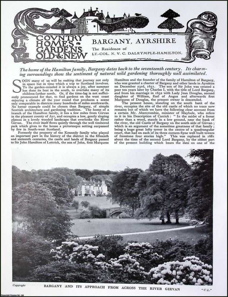 Item #520704 Bargany, Ayrshire. The Residence of LT.-Col.N.V.C. Dalrymple-Hamilton. Several...