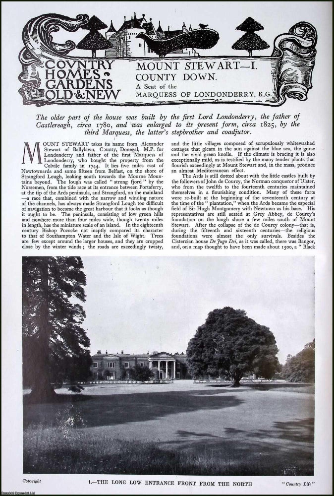 Item #520713 Mount Stewart, County Down. A Seat of the Marquess of Londonderry. Several pictures...