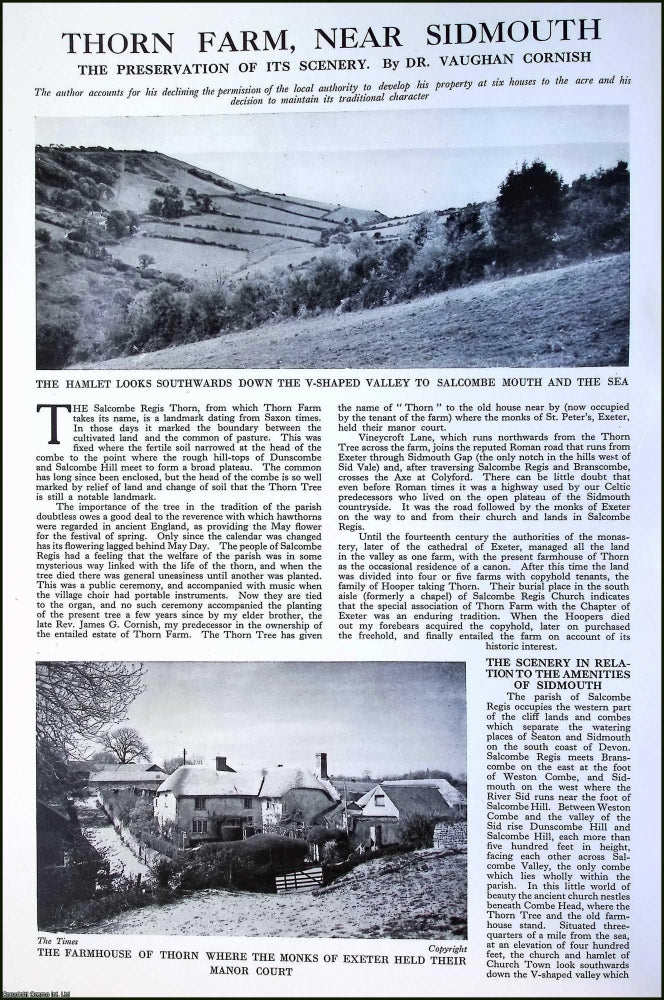 Item #520763 Thorn Farm, Near Sidmouth. The Preservation of its Scenery. Several pictures and...