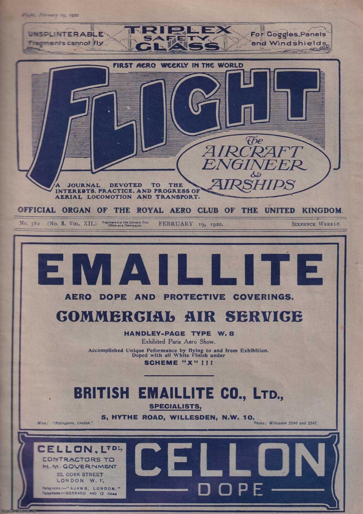 Item #520857 Flight : The Aircraft Engineer & Airships. A journal devoted to the interests,...
