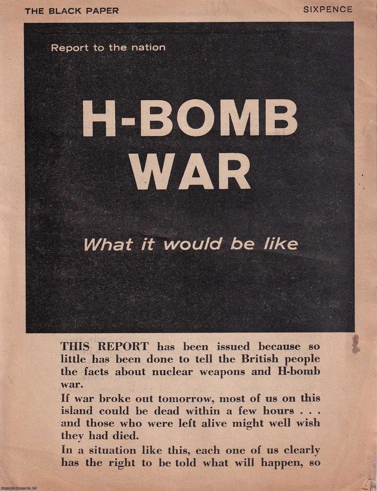 Item #520995 H-Bomb War : What it would be like. ATOMIC NUCLEAR