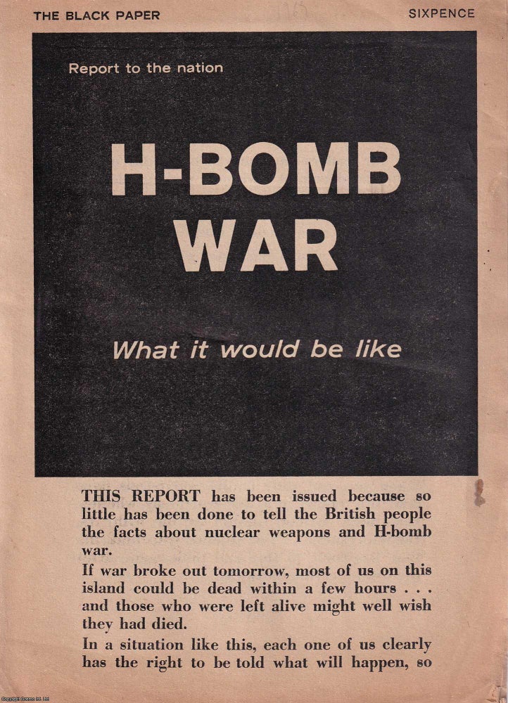 Item #520995 H-Bomb War : What it would be like. ATOMIC NUCLEAR