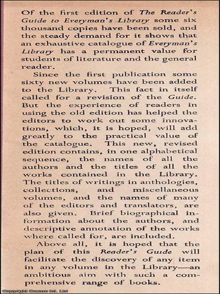 The Reader's Guide to Everyman's Library : An Annotated & Analytical Catalogue of the First 950 Volumes of Everyman's Library. By R. Farquharson Sharp.