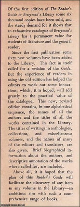 The Reader's Guide to Everyman's Library : An Annotated & Analytical Catalogue of the First 950 Volumes of Everyman's Library. By R. Farquharson Sharp.