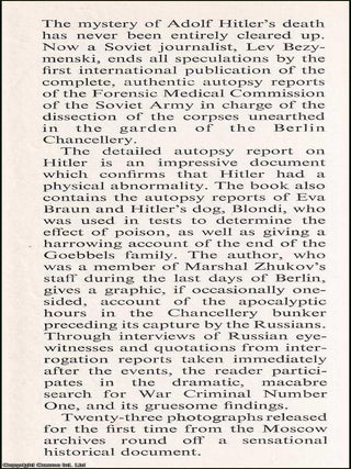 The Death of Adolf Hitler : Unknown Documents from Soviet Archives.