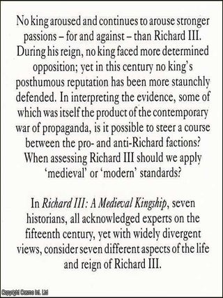 Richard III : A Medieval Kingship.