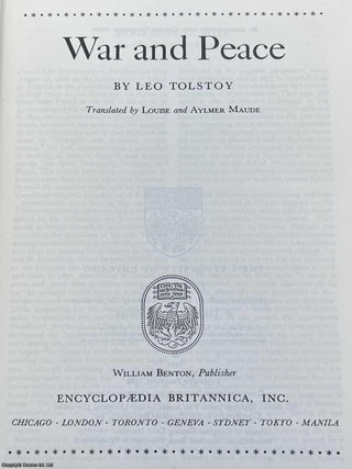 War and Peace. By Leo Tolstoy. Britannica Great Books of the Western World, Vol. 51.