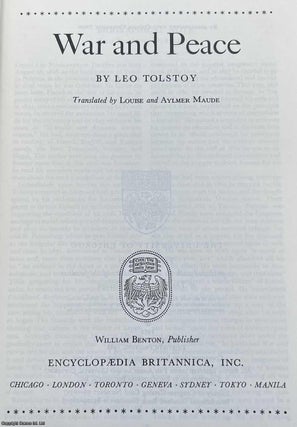 War and Peace. By Leo Tolstoy. Britannica Great Books of the Western World, Vol. 51.