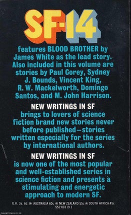 New Writings in SF-14. Features James White's Blood Brother as the lead story.