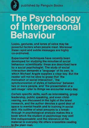 The Psychology of Interpersonal Behaviour.