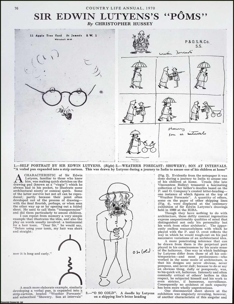 Item #521890 Sir Edwin Lutyens's Poms : Drawings, Cartoons & Architectural Wit. Several...