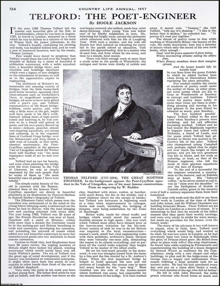 Item #521899 Thomas Telford : The Poet-Engineer. Several pictures and accompanying text, removed...