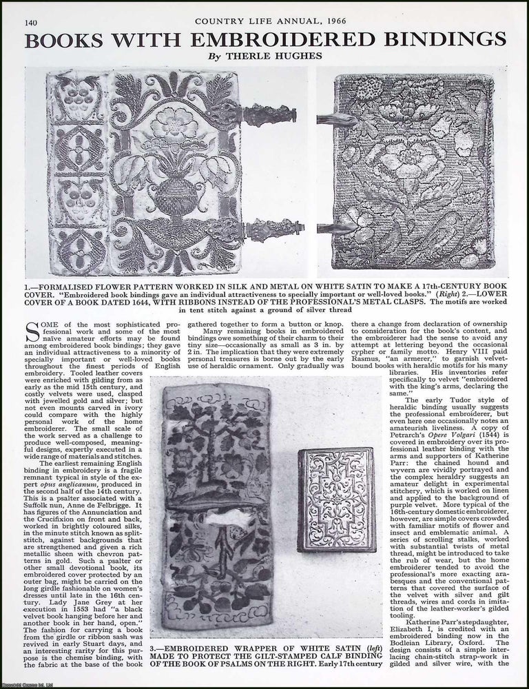 Item #521906 Books with Embroidered Bindings. Several pictures and accompanying text, removed...