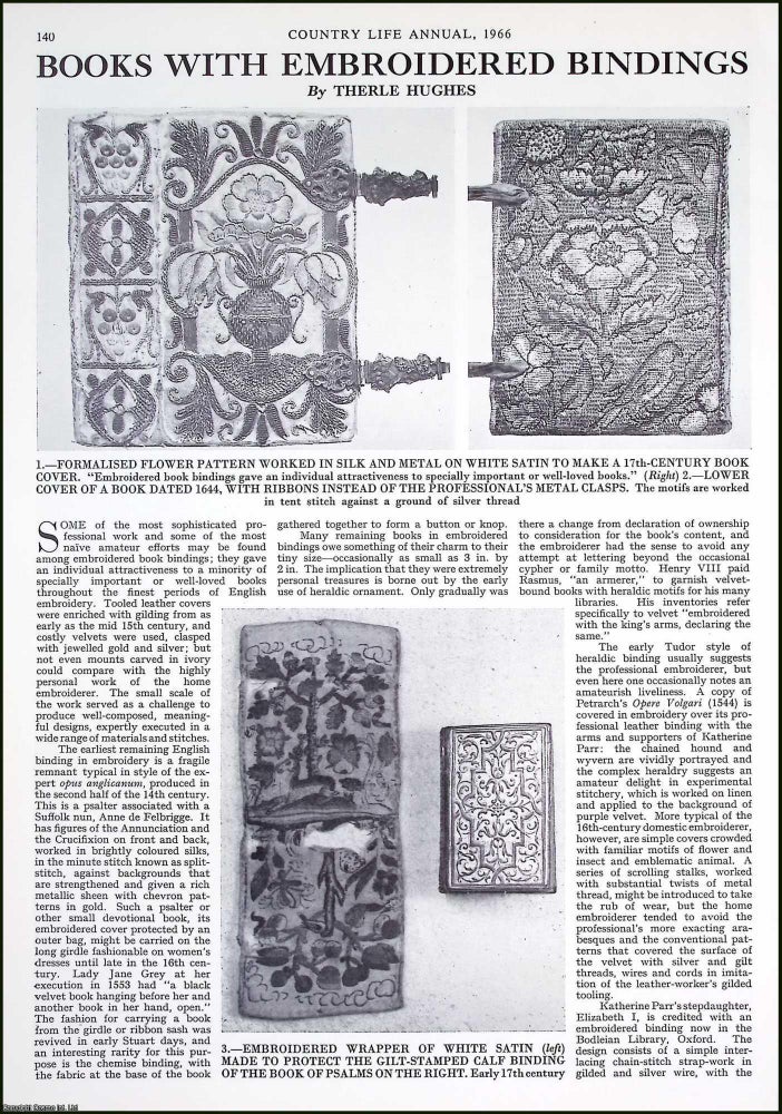 Item #521906 Books with Embroidered Bindings. Several pictures and accompanying text, removed...
