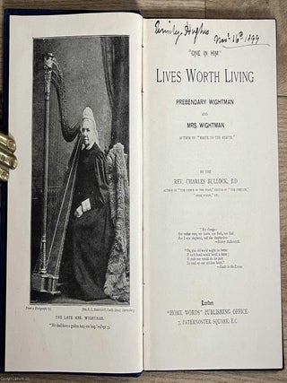 Lives Worth Living : Prebendary Charles Wightman and Mrs. Julia Bainbrigge Wightman. Written by. WRITER PHILANTHROPIST, TEMPERANCE PIONEER.
