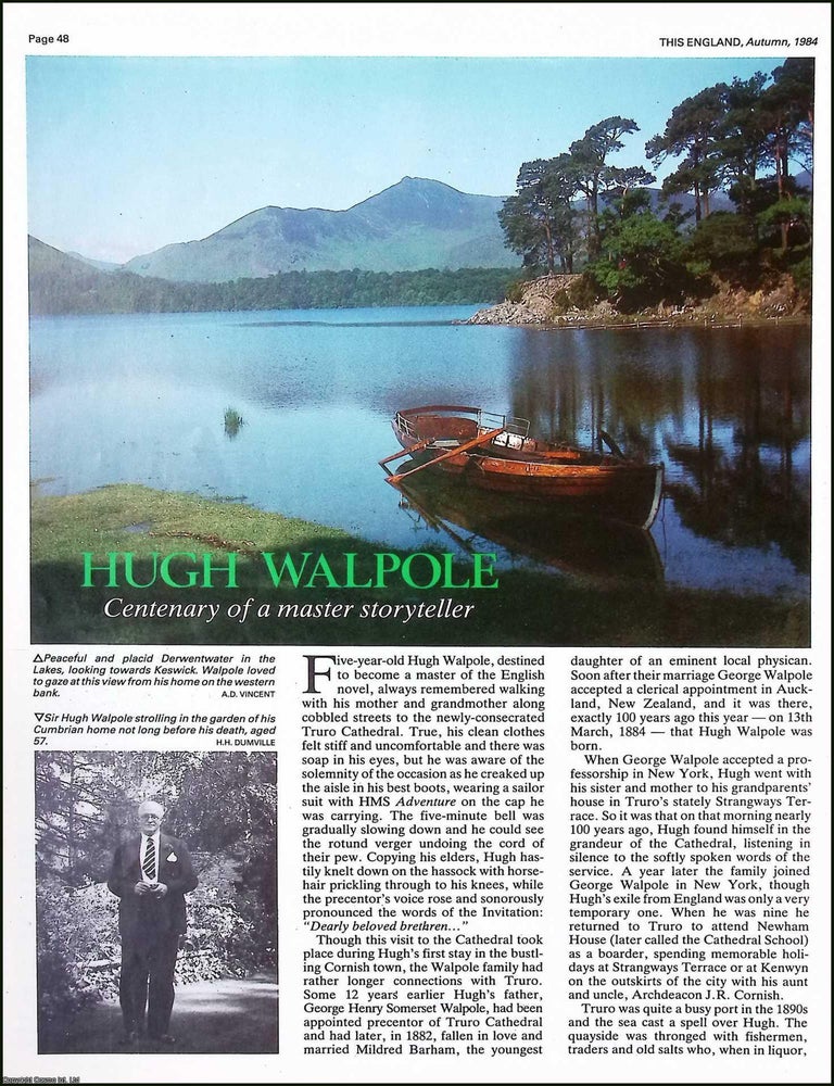 Item #522059 Hugh Walpole : British Novelist, Critic and Dramatist. Several pictures and...