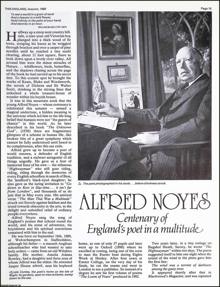 Item #522061 Alfred Noyes : English poet, writer and playwright. Several pictures and...
