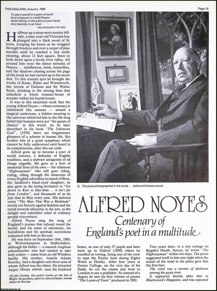 Item #522061 Alfred Noyes : English poet, writer and playwright. Several pictures and...