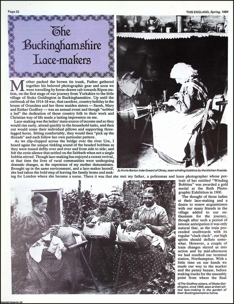 Item #522066 The Buckinghamshire Lace-Makers. Several pictures and accompanying text, removed...