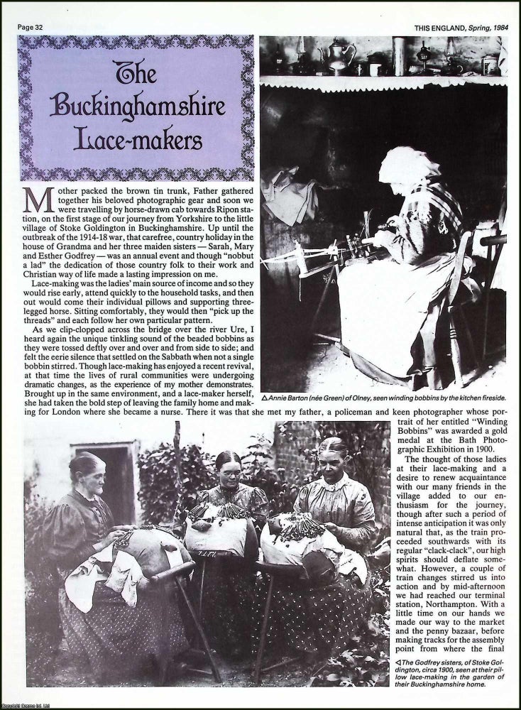 Item #522066 The Buckinghamshire Lace-Makers. Several pictures and accompanying text, removed...