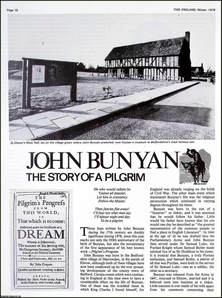 Item #522085 John Bunyan : English Christian Writer, Preacher and Puritan. Several pictures and...