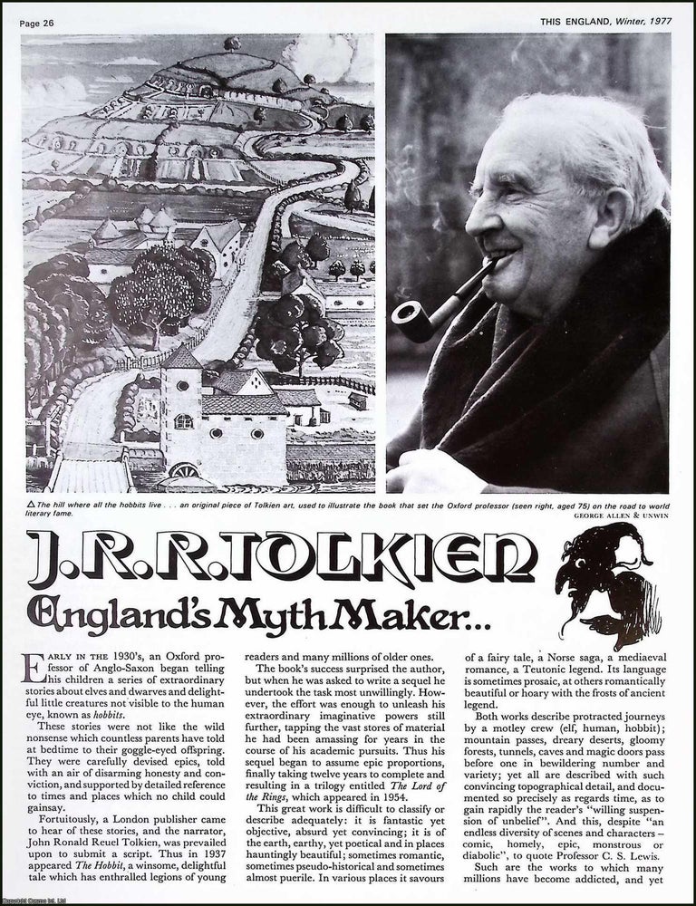 Item #522088 J.R.R. Tolkien : England's Myth Maker. Several pictures and accompanying text,...