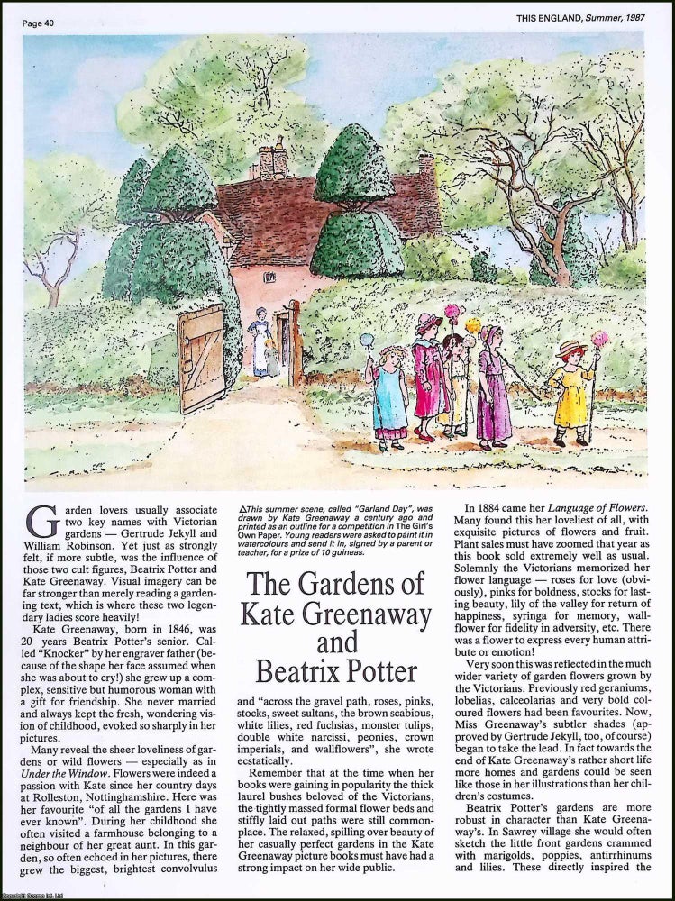 Item #522098 The Gardens of Kate Greenaway and Beatrix Potter. Several pictures and accompanying...