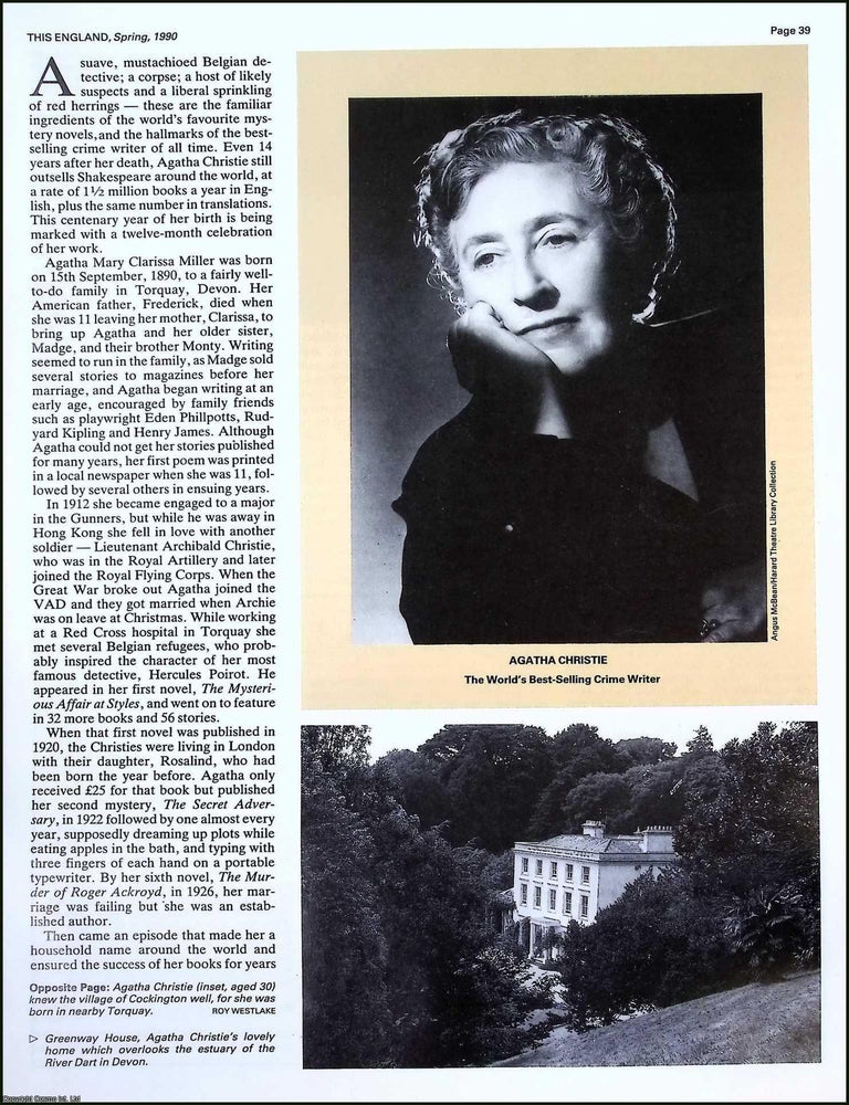 Item #522102 Agatha Christie : Crime Novelist and Playwright. Several pictures and accompanying...