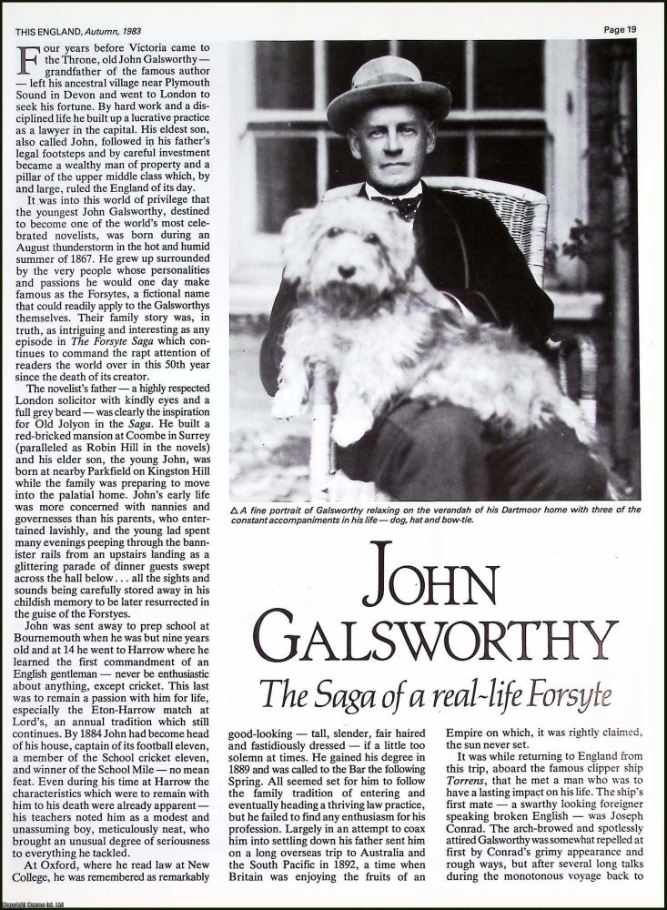 Item #522106 John Galsworthy : English Novelist and Social Commentator. Several pictures and...