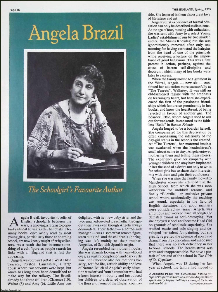 Item #522108 Angela Brazil : Pioneer of Girls’ School Stories. Several pictures and...