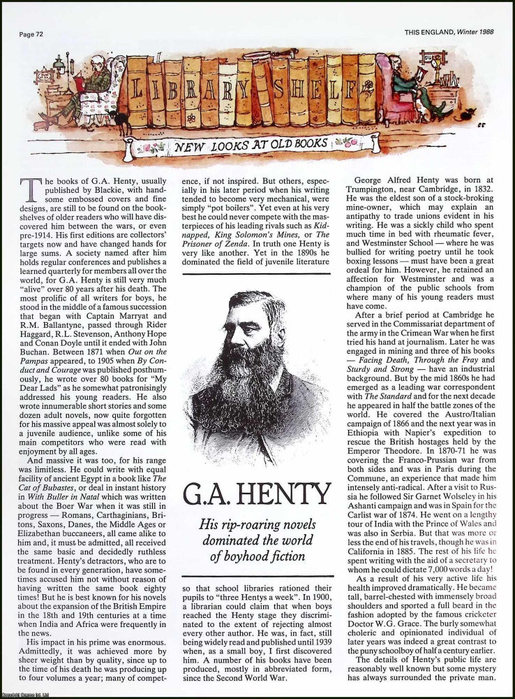 Item #522109 G. A. Henty : Historical Storyteller. Several pictures and accompanying text,...