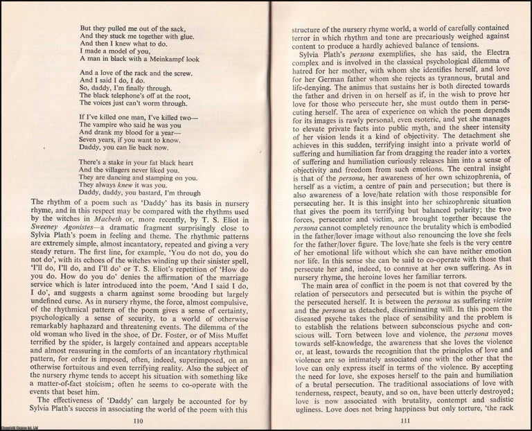 Item #603307 After The Tranquillized Fifties. Notes on Sylvia Plath and James Baldwin. 16 pages....