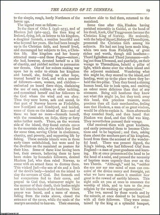Item #607420 The Legend of St. Sunnefa. An original article from The Antiquary Magazine, 1882. F....