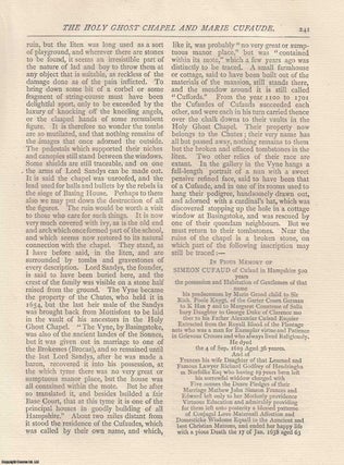 Item #607431 The Holy Ghost Chapel and Marie Cufaud. An original article from The Antiquary...