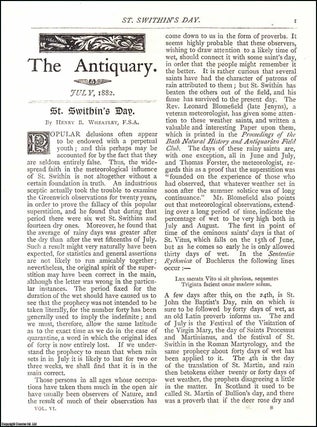 Item #607432 St. Swithin's Day. An original article from The Antiquary Magazine, 1882. Henry B....