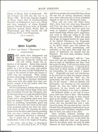 Item #607516 Manx Legends. An original article from The Antiquary Magazine, 1884. Esme Stuart