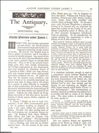 Item #607531 Native Painters under James I. An original article from The Antiquary Magazine,...